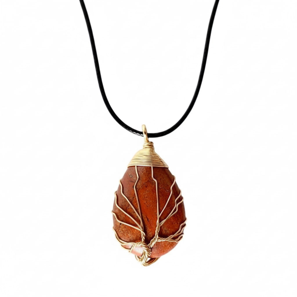 Roter Jaspis Halskette - Erdung & Stärke CrystalScents