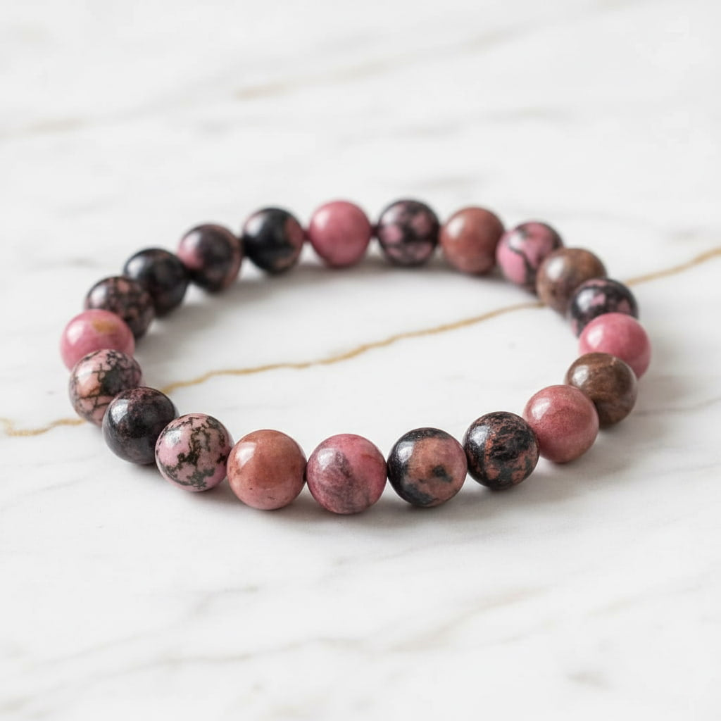 Rhodonit Kugelarmband – Herzöffnung & emotionale Balance