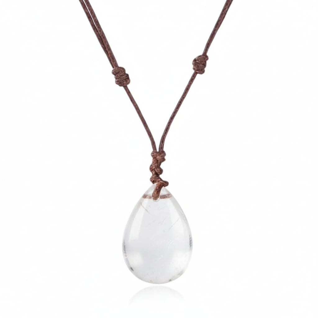 Bergkristall Halskette - Tropfenförmiger Anhänger