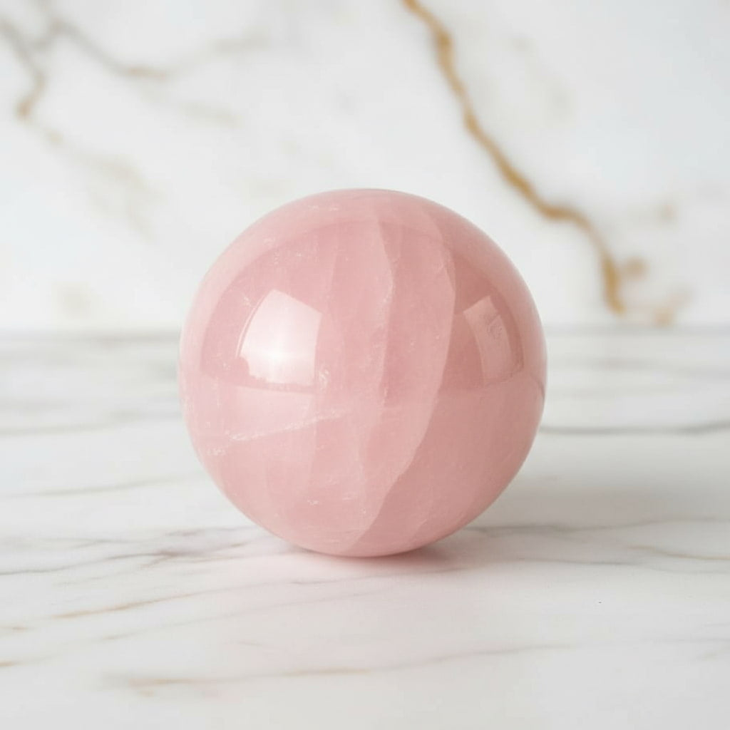 Rosenquarz Kugel – Zarte rosa Schwingungen CrystalScents