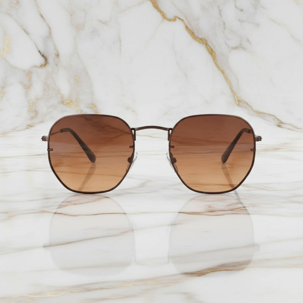 Sonnenbrille – Braun mit schwarzem Rahmen CrystalScents