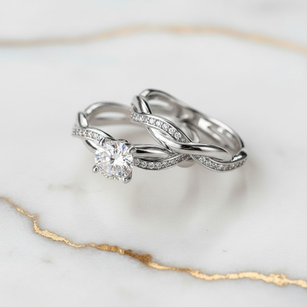 Ring - Silberner 2-teiliger Stacking-Ring CrystalScents