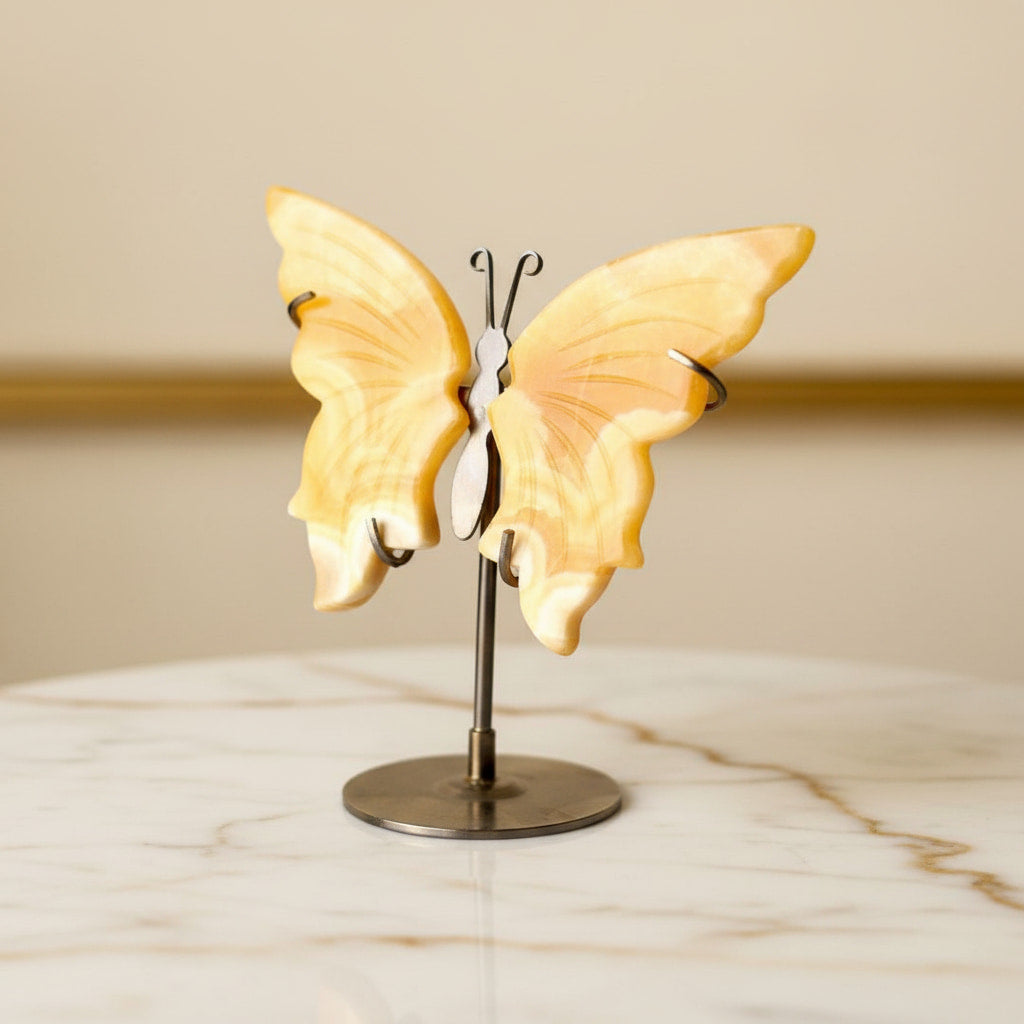 Calcit Schmetterling - Strahlend gelbe Flügel CrystalScents