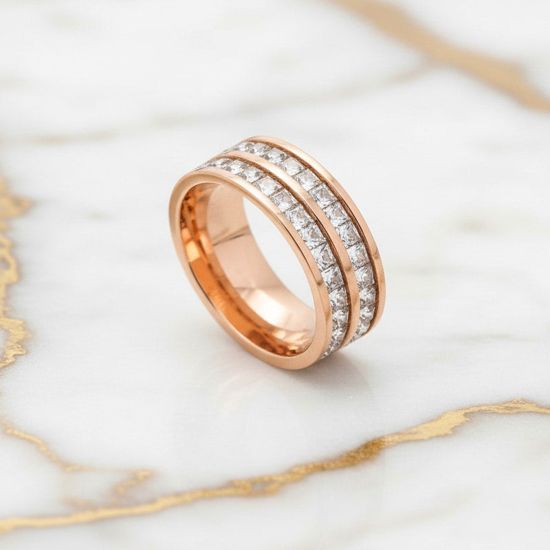 Ring Roségold – mit zwei Strassreihen CrystalScents