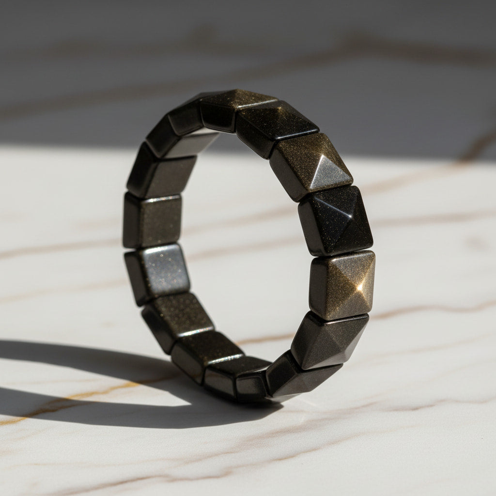 Gold Obsidian Armband - Magische Tiefe CrystalScents