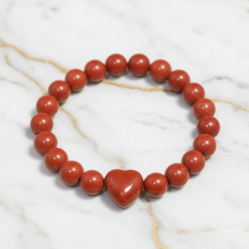 Roter Jaspis Kugelarmband - Herzenskraft CrystalScents