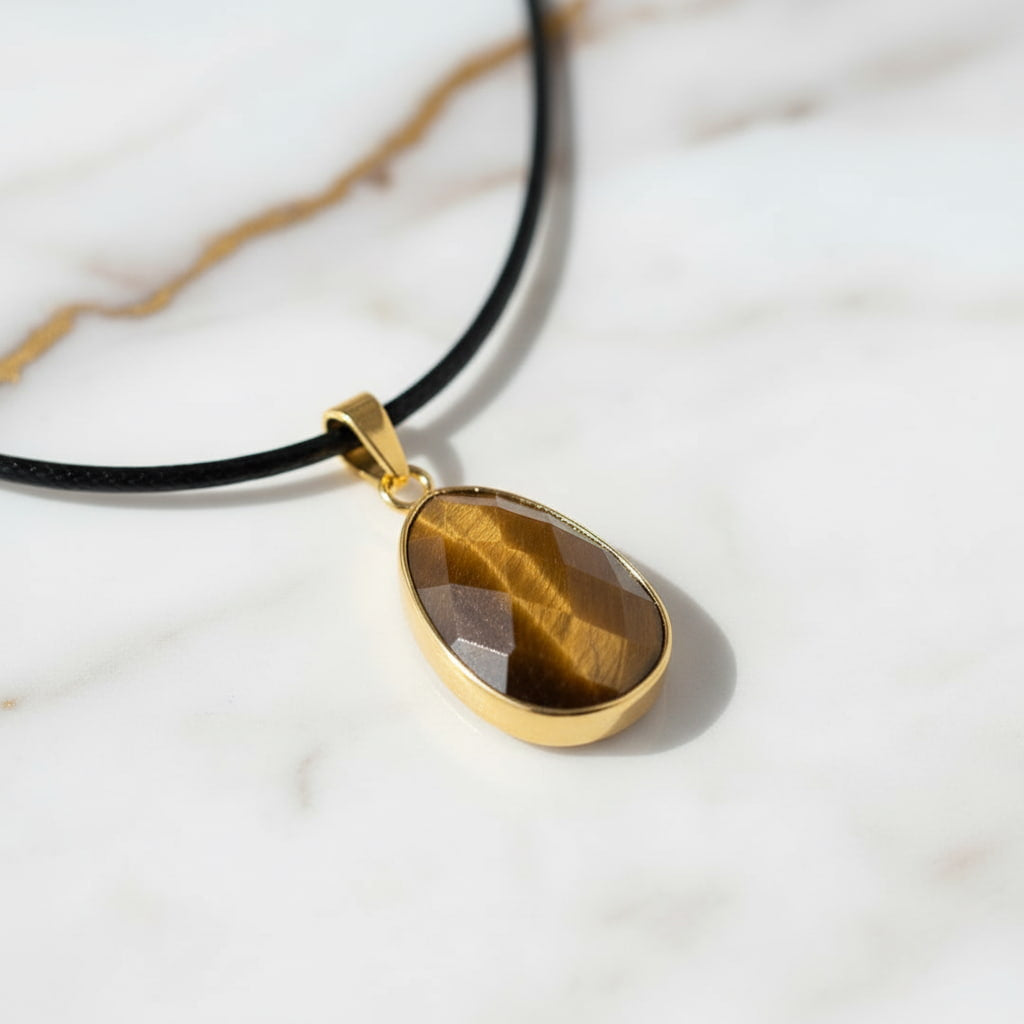 Tigerauge Halskette - Facettierter Anhänger JETZT sichern CrystalScents