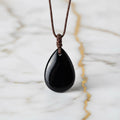 Obsidian Halskette - Tropfenförmiger Anhänger CrystalScents