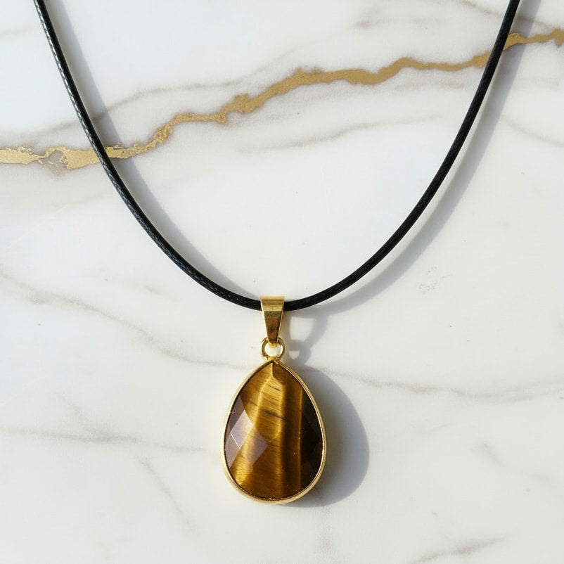 Tigerauge Halskette - Facettierter Anhänger JETZT sichern CrystalScents