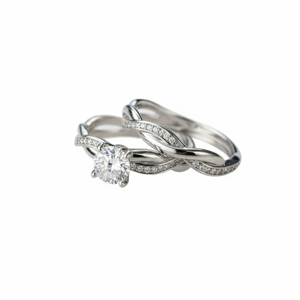 Ring - Silberner 2-teiliger Stacking-Ring CrystalScents