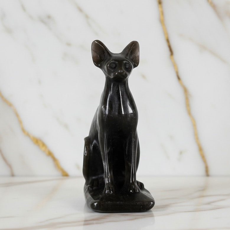 Obsidian Katze – Silber Schimmer CrystalScents