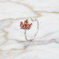 Ring offen mit rotem Ahornblatt CrystalScents