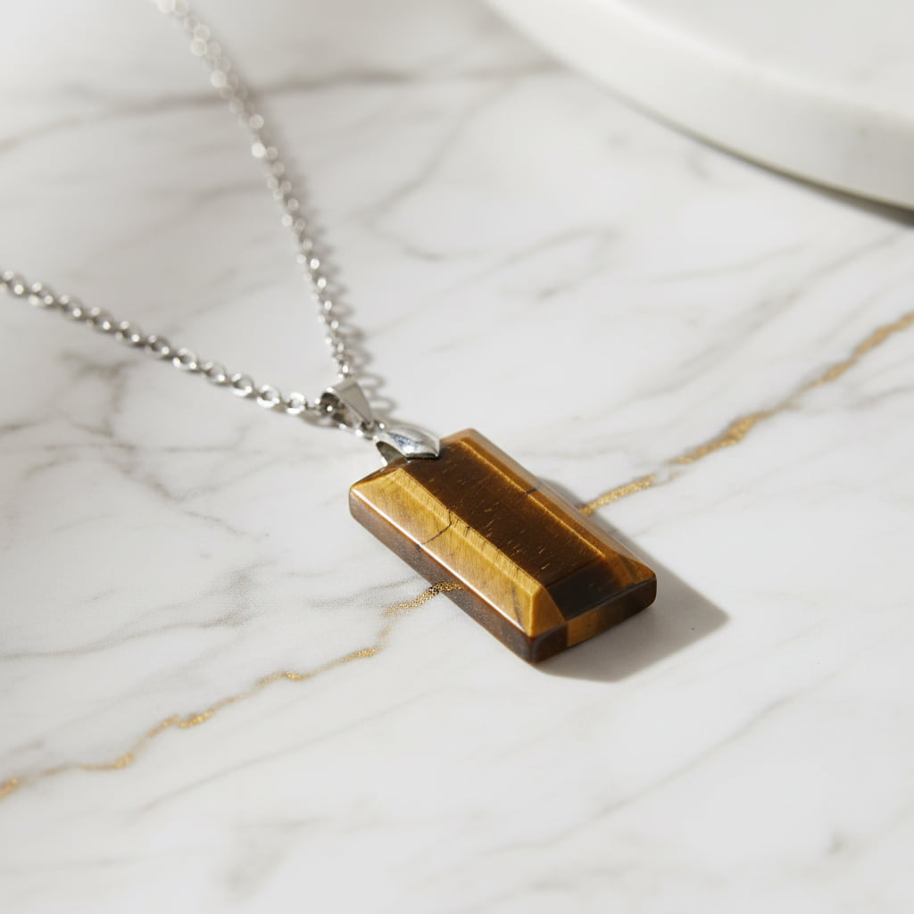 Tigerauge Halskette - Geschliffener Anhänger JETZT sichern CrystalScents