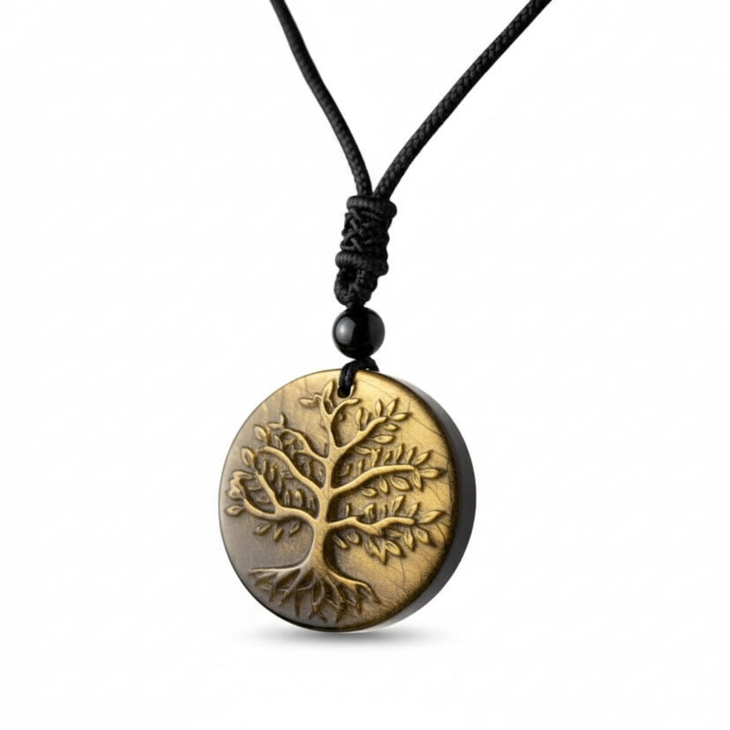 Gold Obsidian Halskette - Baum des Lebens CrystalScents