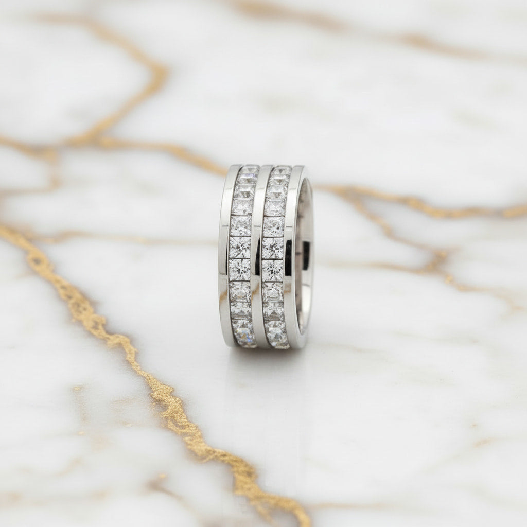 Ring Silber – mit zwei Strassreihen CrystalScents