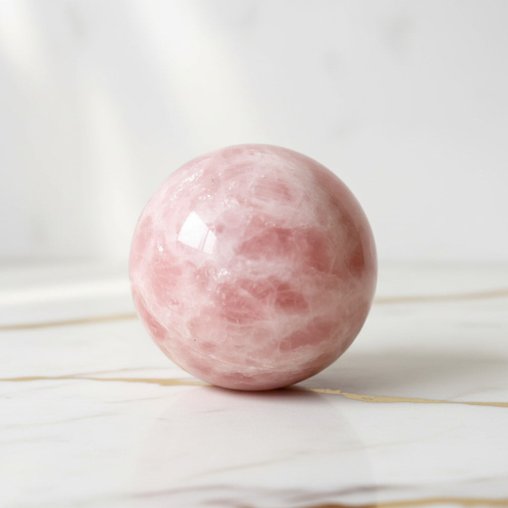 Große Rosenquarz Kugel – Gelassenheit & Geborgenheit CrystalScents