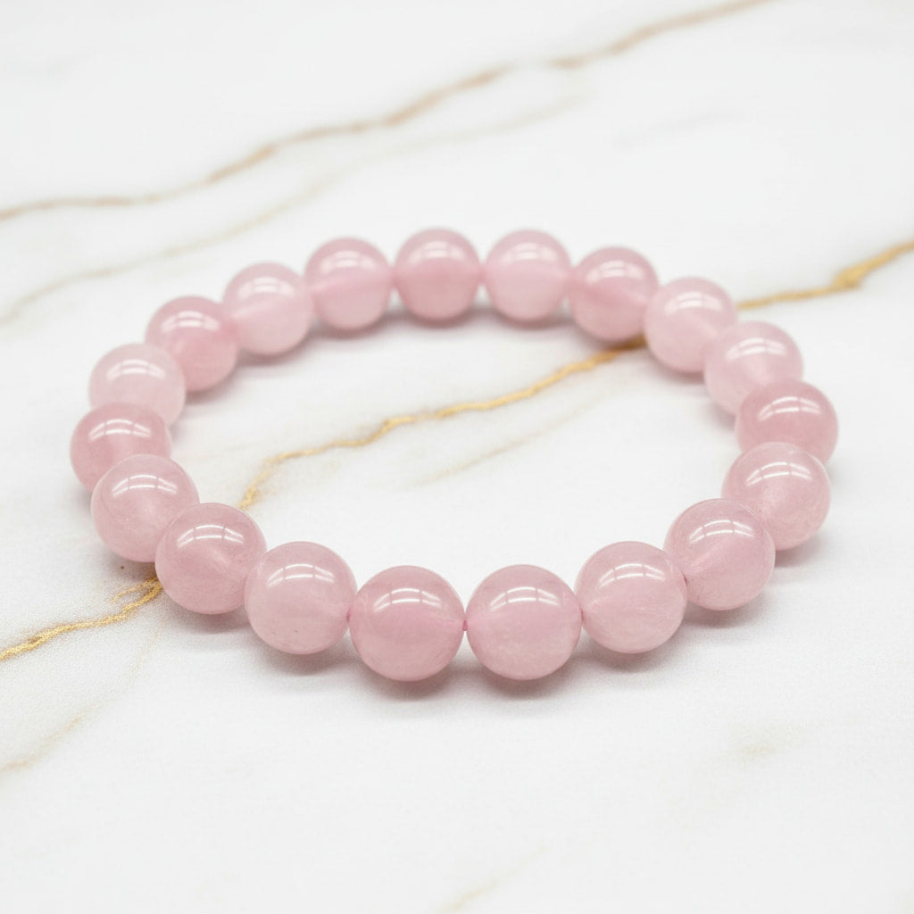 Rosenquarz Kugelarmband – Herzöffnung & Harmonie
