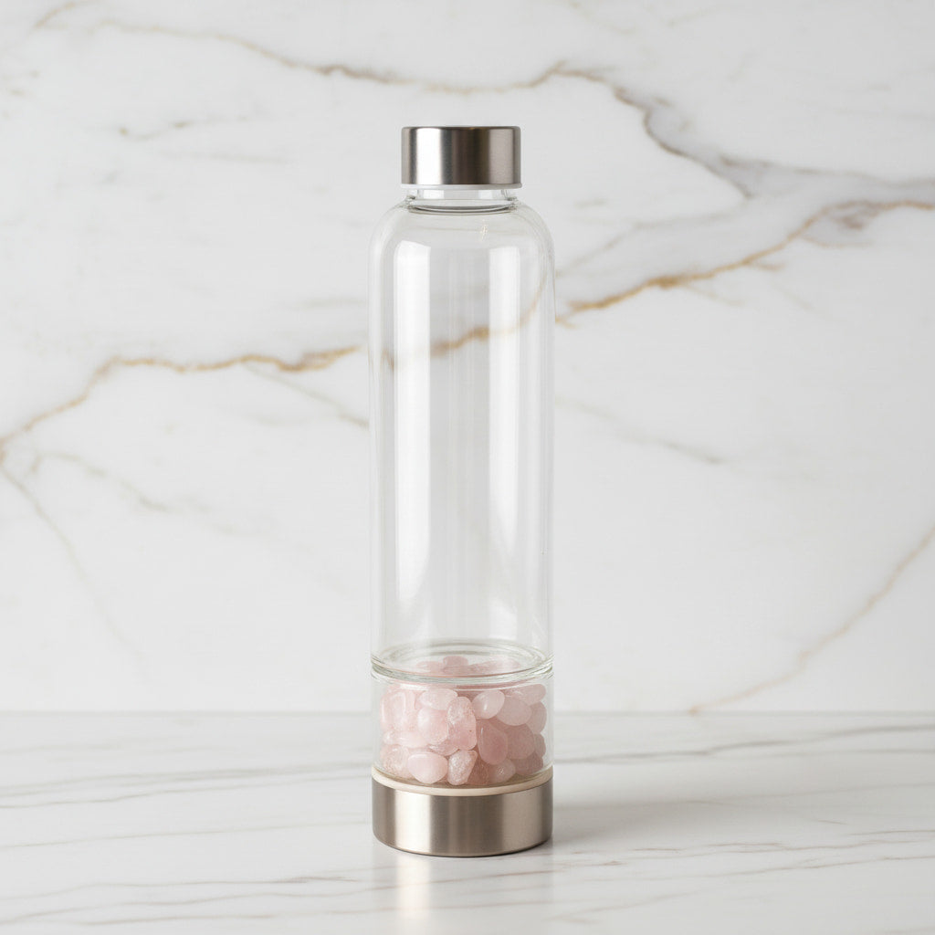 Rosenquarz Flasche - Deine neue Lieblingstrinkflasche CrystalScents