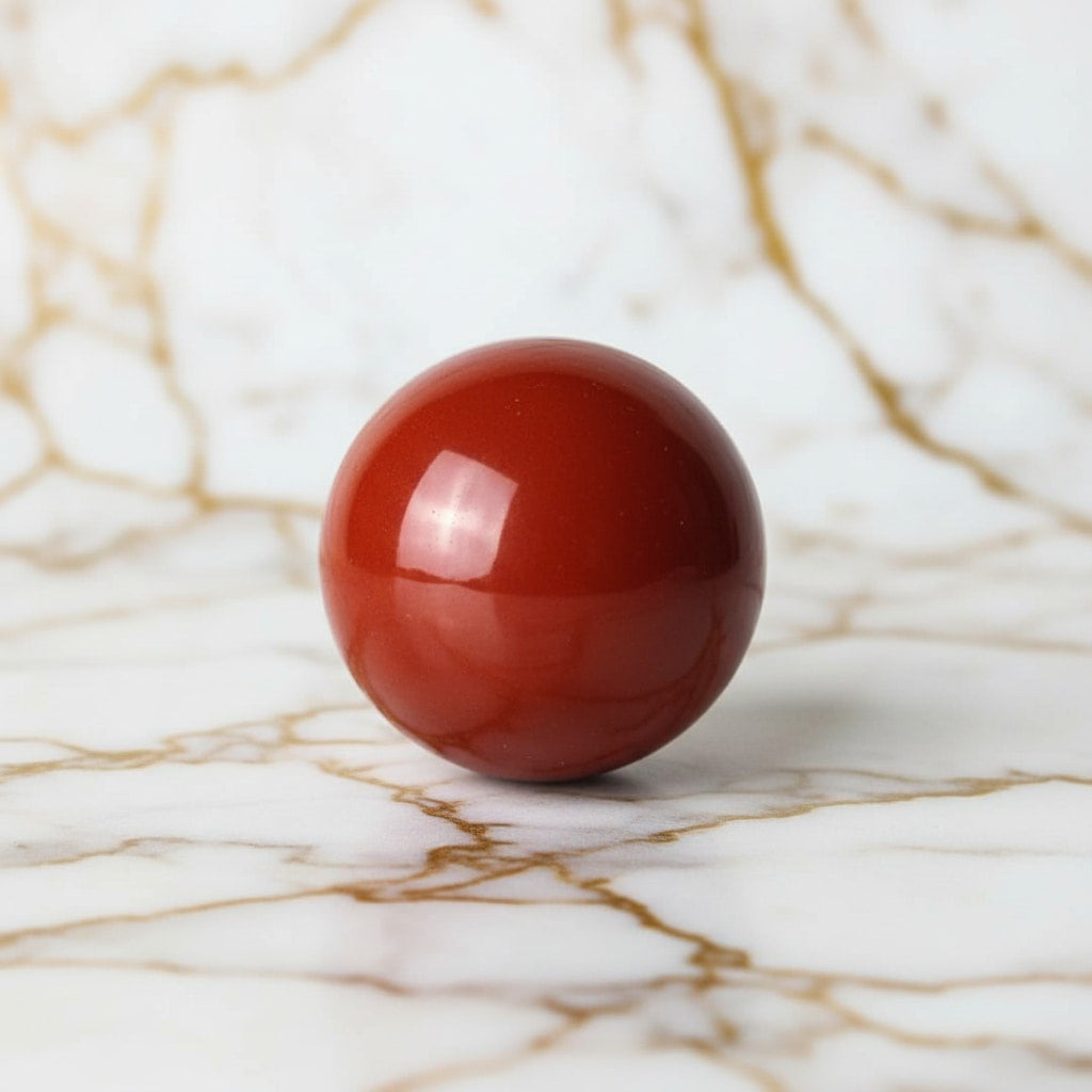Jaspis Kugel Mini - Feuerroter Handschmeichler