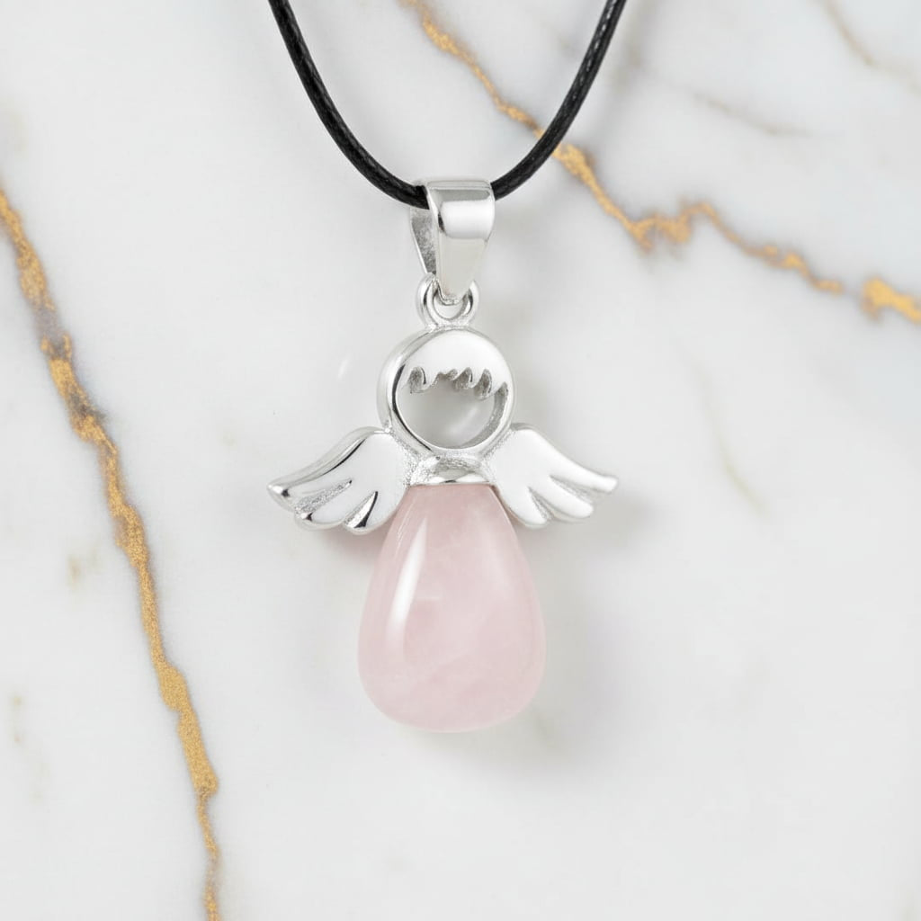 Rosenquarz Halskette - Schutzengel CrystalScents