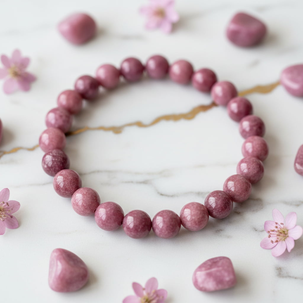 Lepidolith Kugelarmband - Entspannung & emotionale Balance