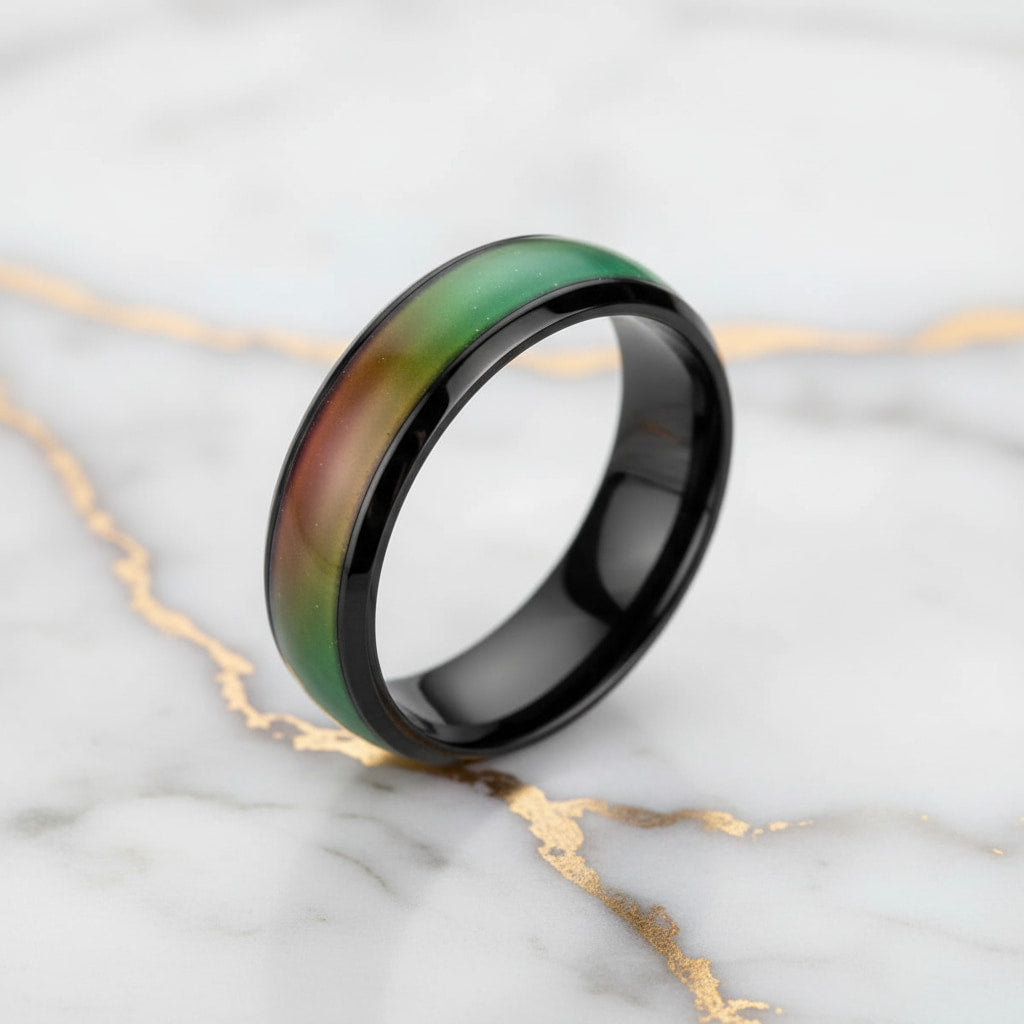 Emotionsring schwarz – Schmuckstück, das Gefühle stilvoll ausdrückt CrystalScents