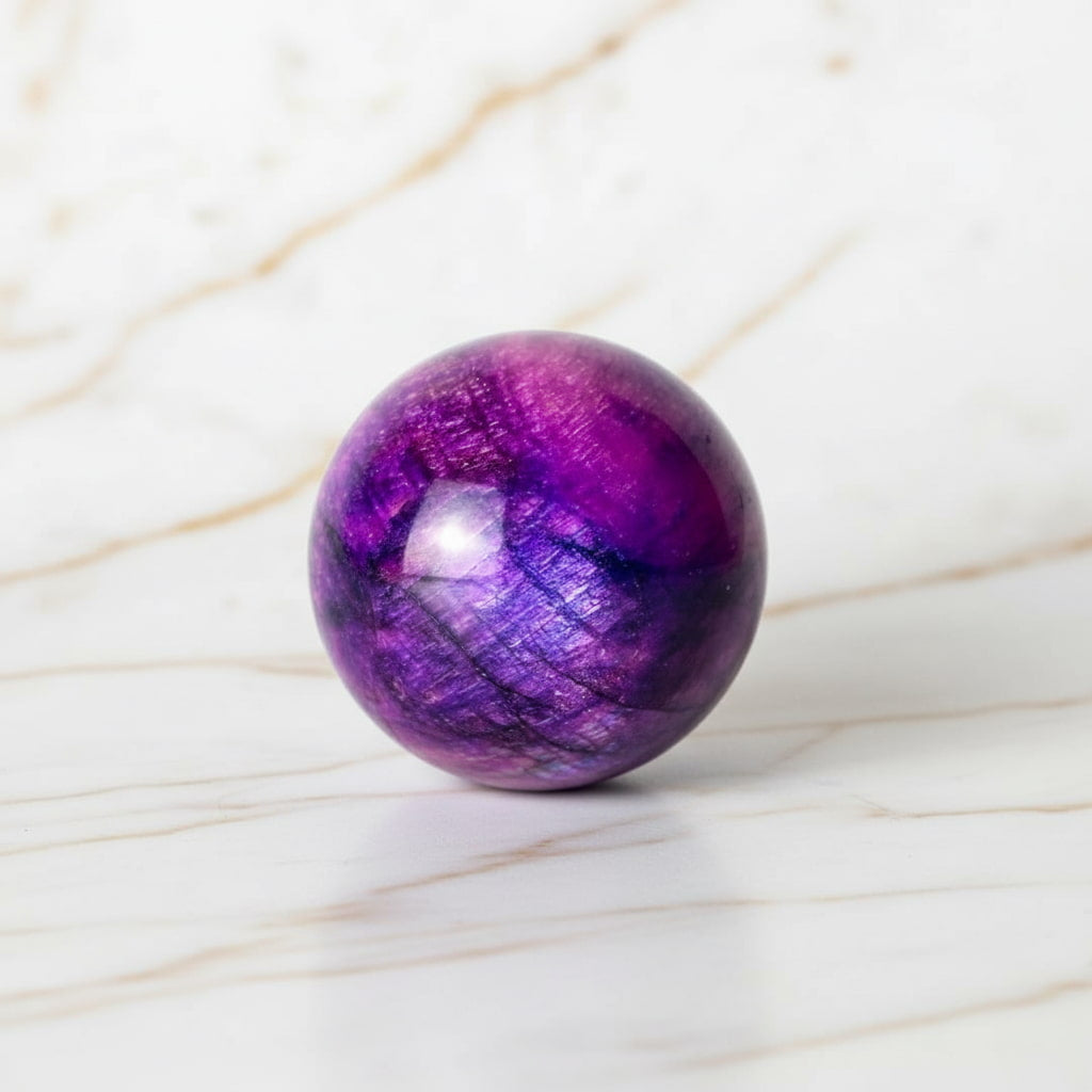 Lila Mondstein Kugel - Leuchtende Magie CrystalScents