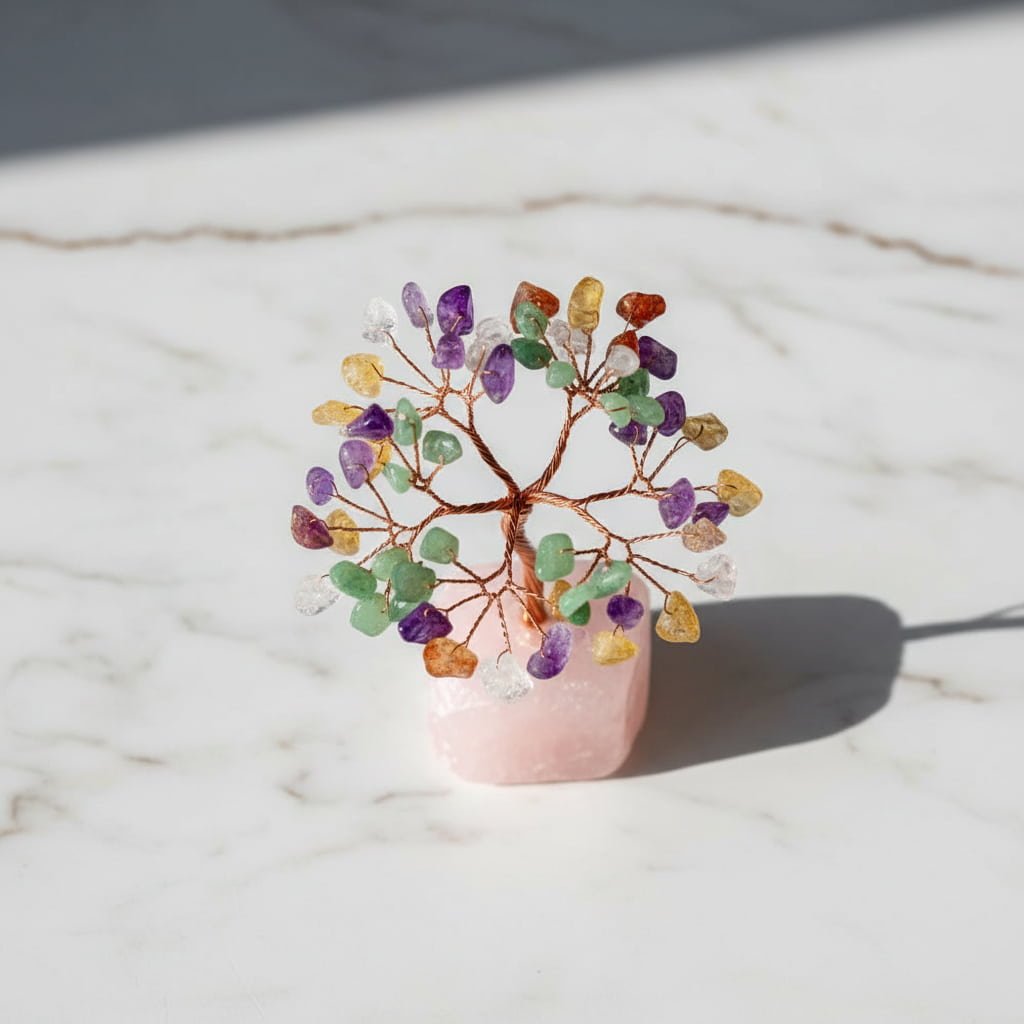 Rosenquarz Chakra Baum - Harmonie der Kristalle CrystalScents