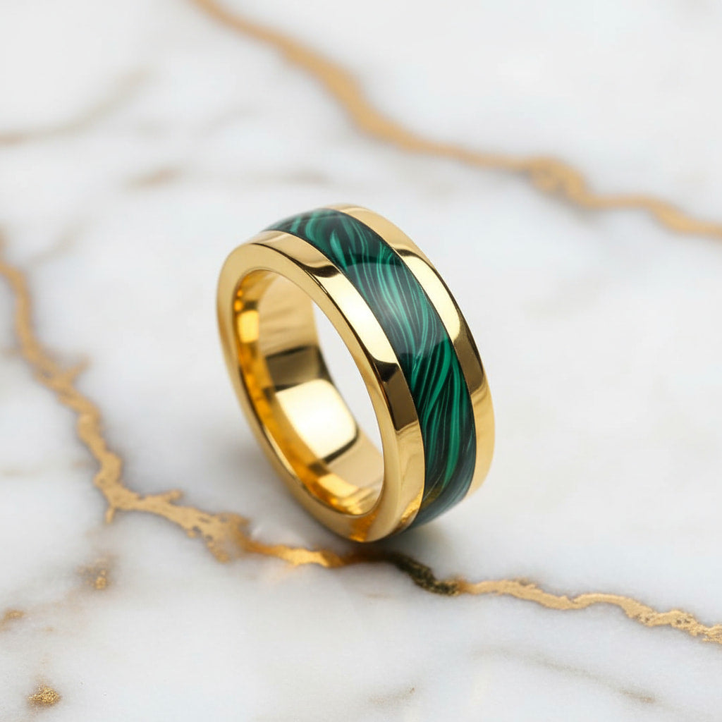 Ring mit Malachit-Grün-Design – für ausdrucksstarke Akzente CrystalScents