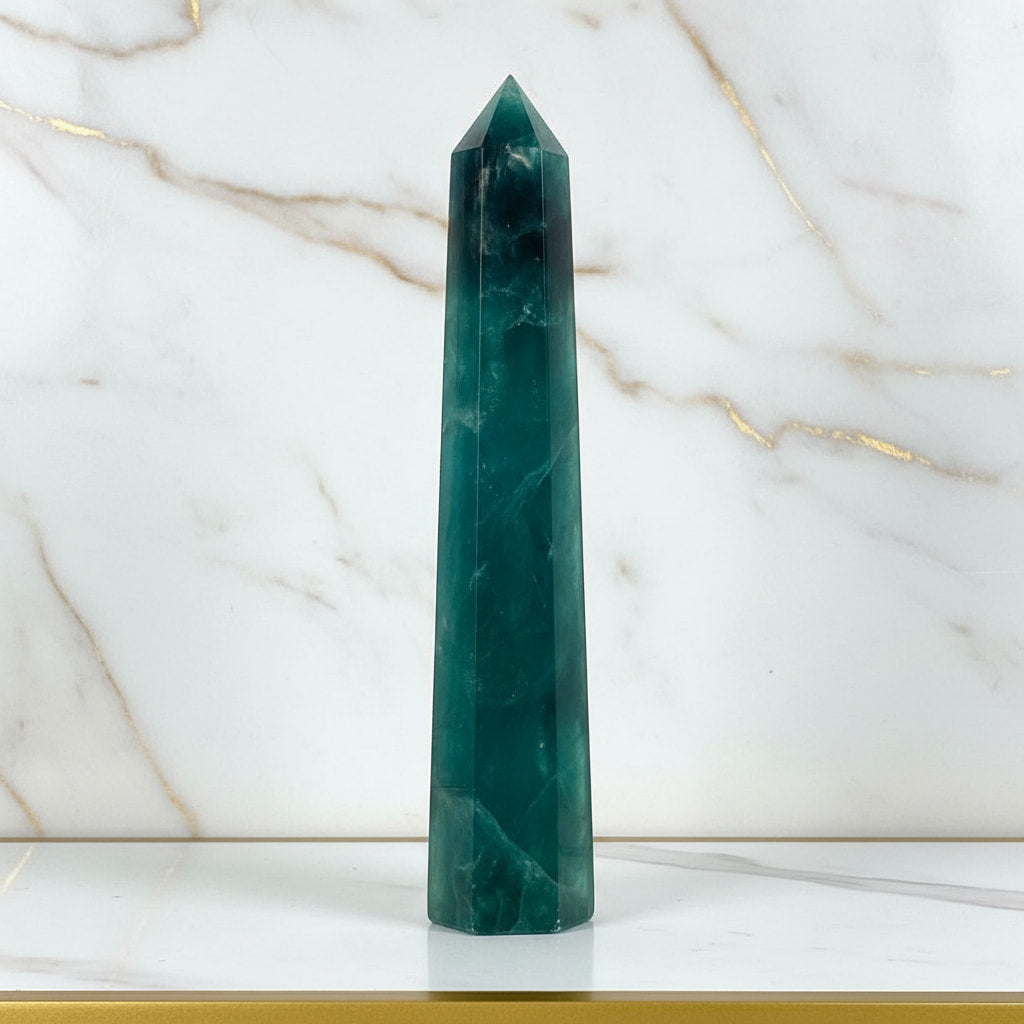 Fluorit Obelisk – Vertrauen & Erden