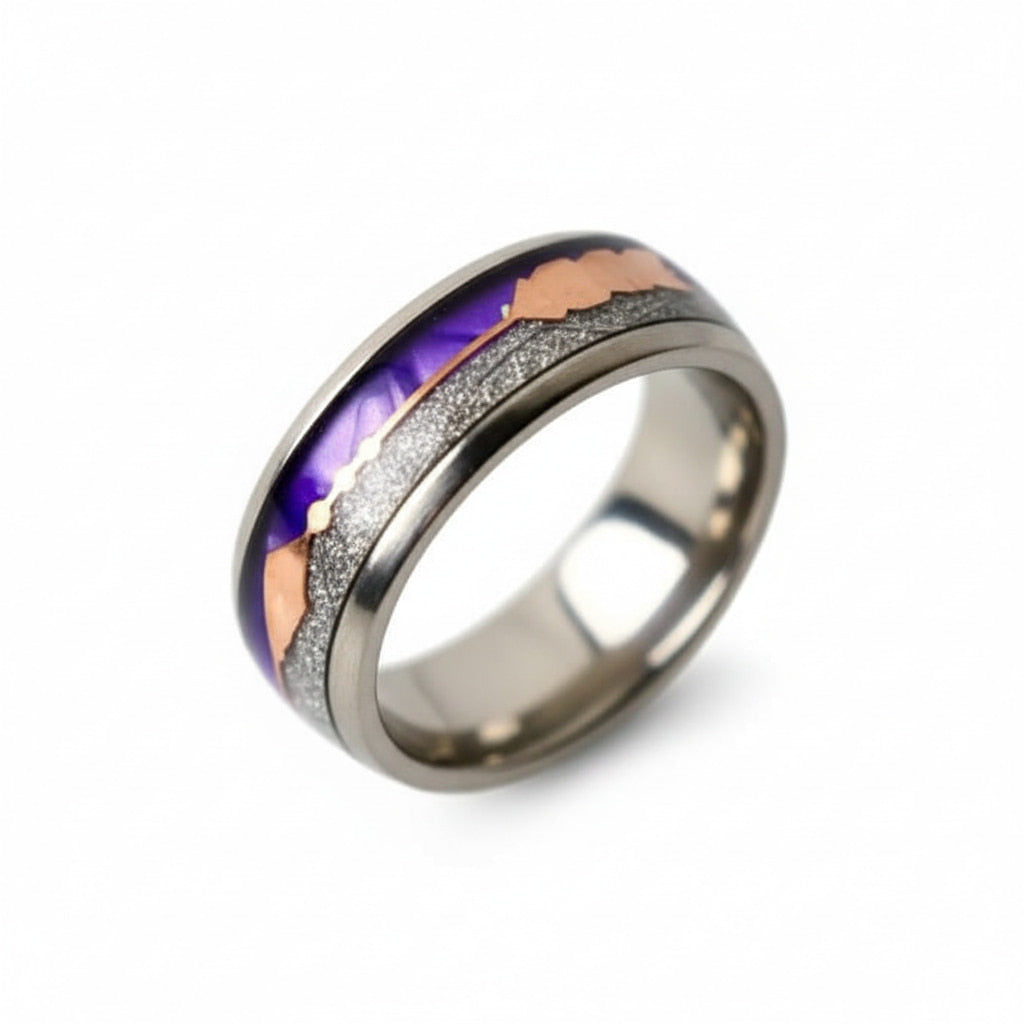 Ring mit lila Pfeil-Design – für markanten Look CrystalScents
