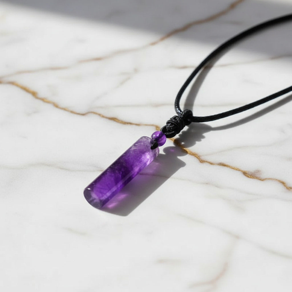 Amethyst Halskette – Stab Anhänger für Harmonie & Fokus CrystalScents