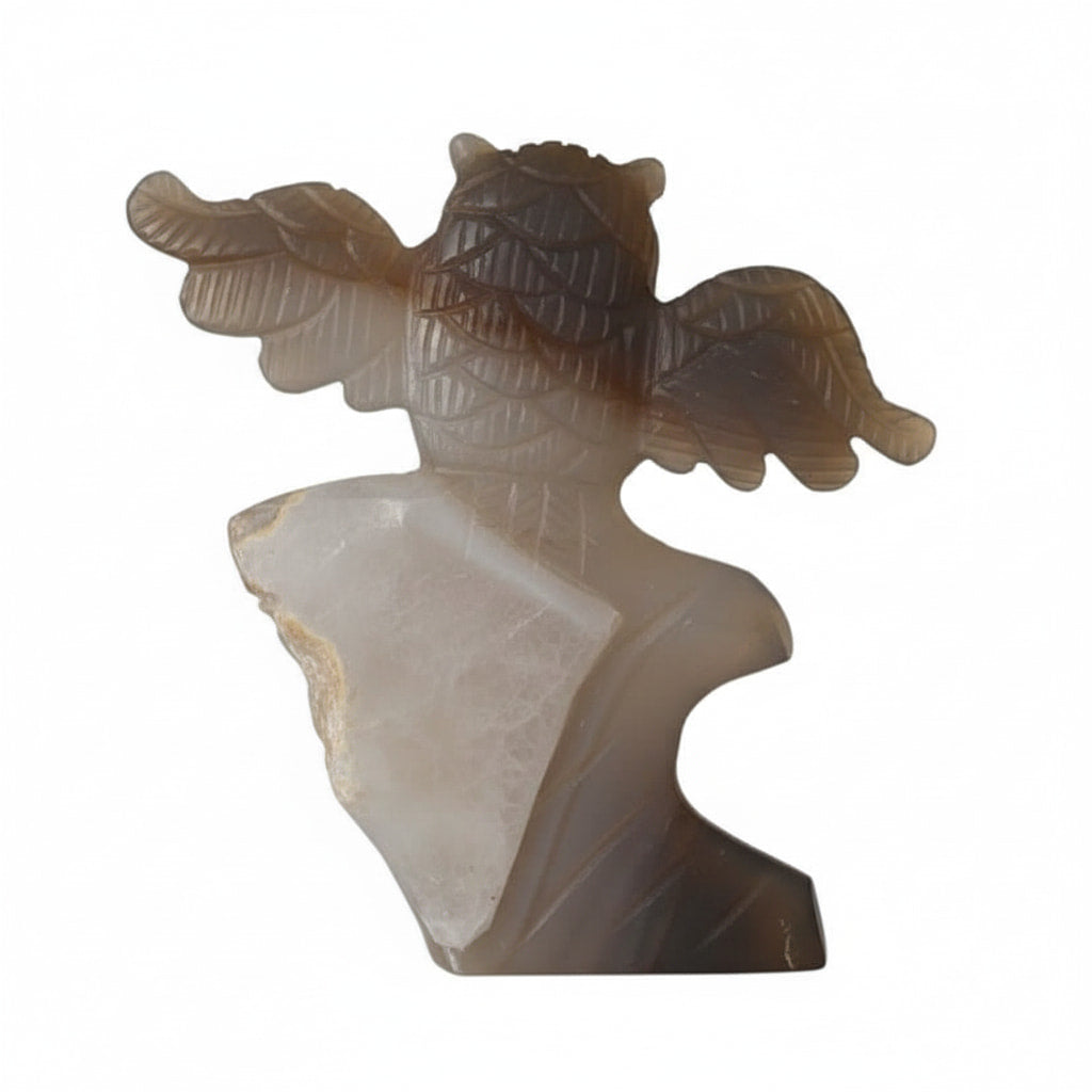 Achat – Graue Eulenfigur aus glitzerndem Kristall