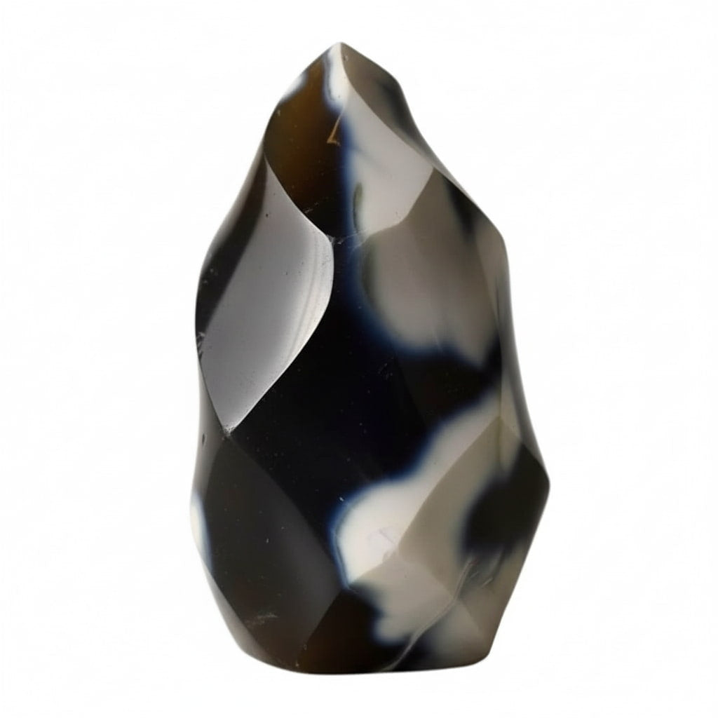 Achat Flamme Schwarz-Weiß – Ausdrucksstarkes Edelsteinobjekt CrystalScents