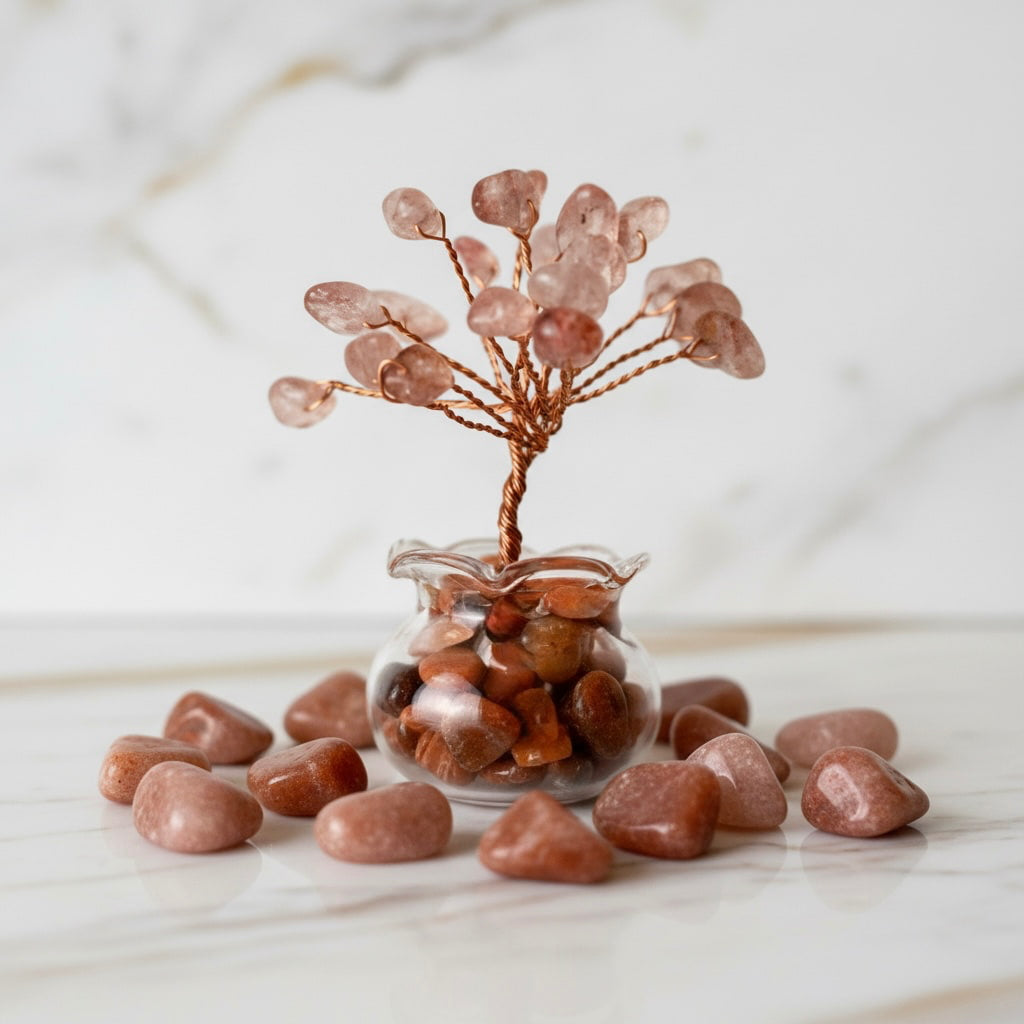 Mini Erdbeerquarz Baum - Für mehr positive Energie CrystalScents