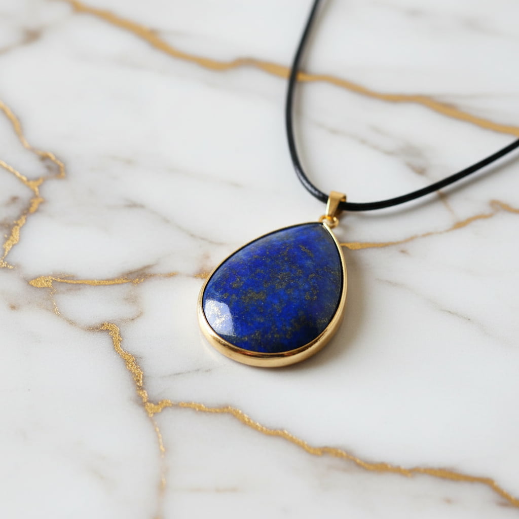 Lapislazuli Halskette - Tropfenförmiger Anhänger CrystalScents