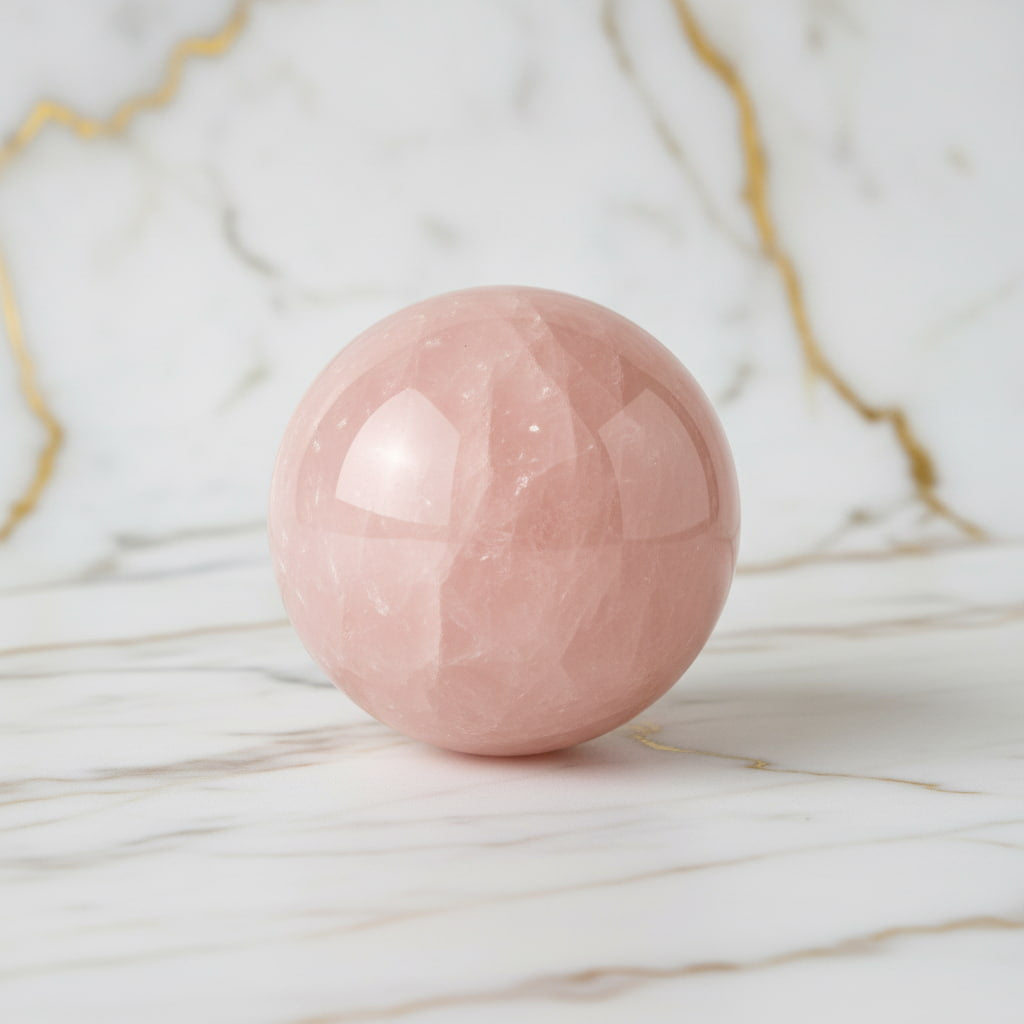 Rosenquarz Kugel – Zarte rosa Schwingungen CrystalScents