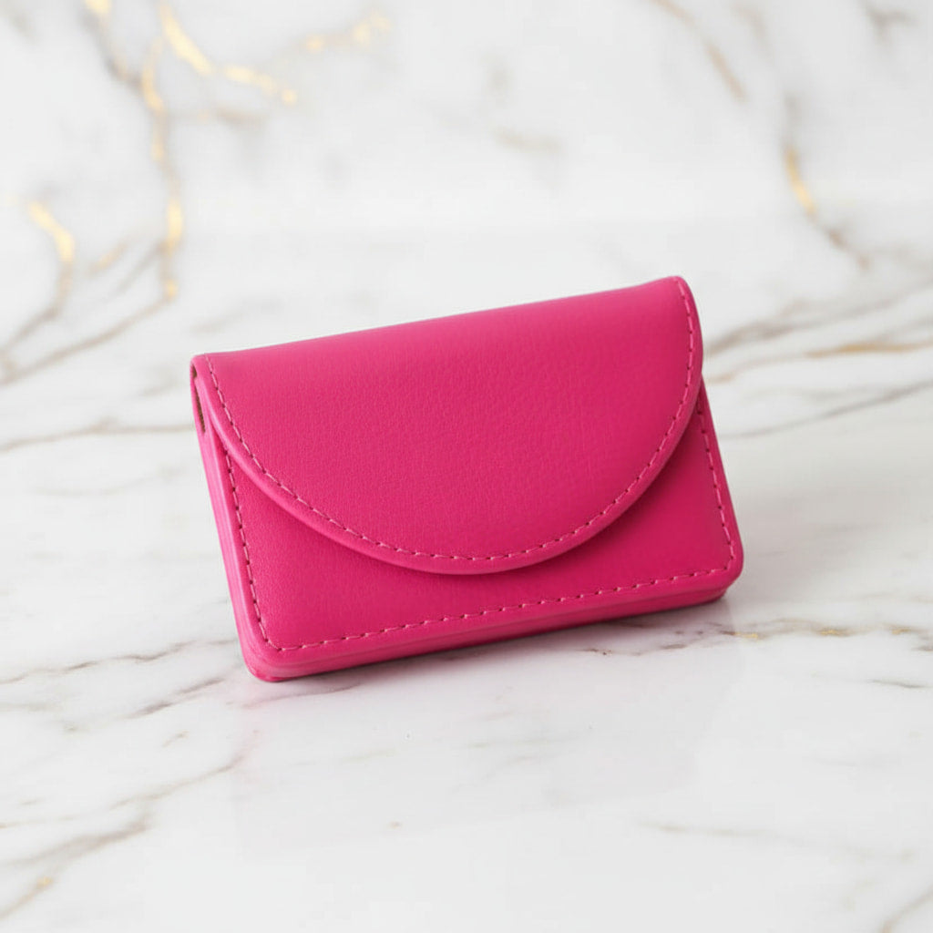 Visitenkartenetui Kunstleder Pink – Hochwertiges Etui fürs Business CrystalScents
