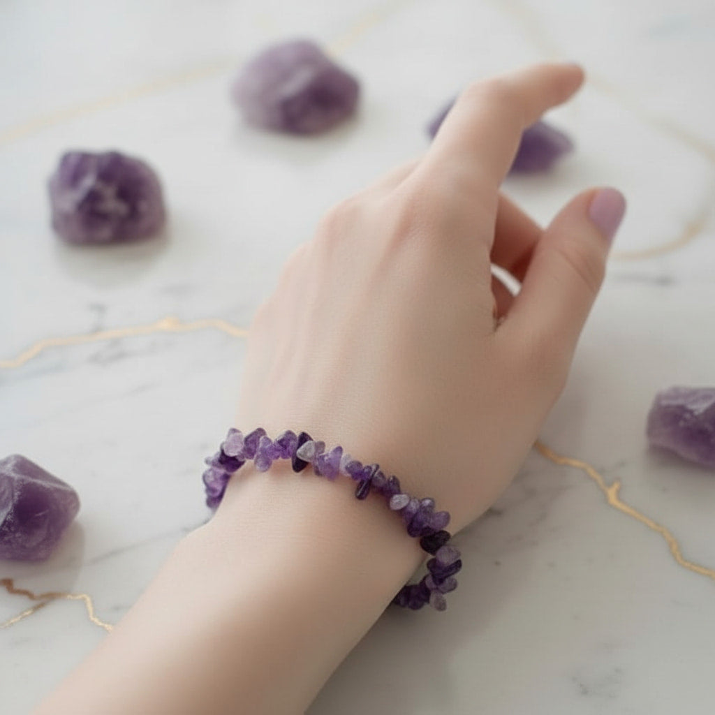 Amethyst Splitterarmband - Harmonie, Balance & Energie CrystalScents