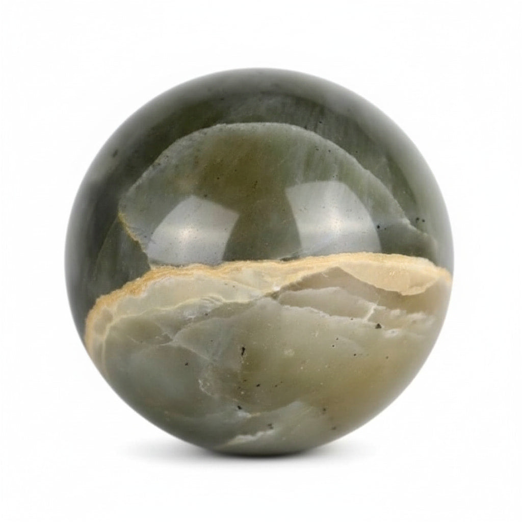Grüne Mondstein Kugel - Harmonie & Ausgeglichenheit CrystalScents