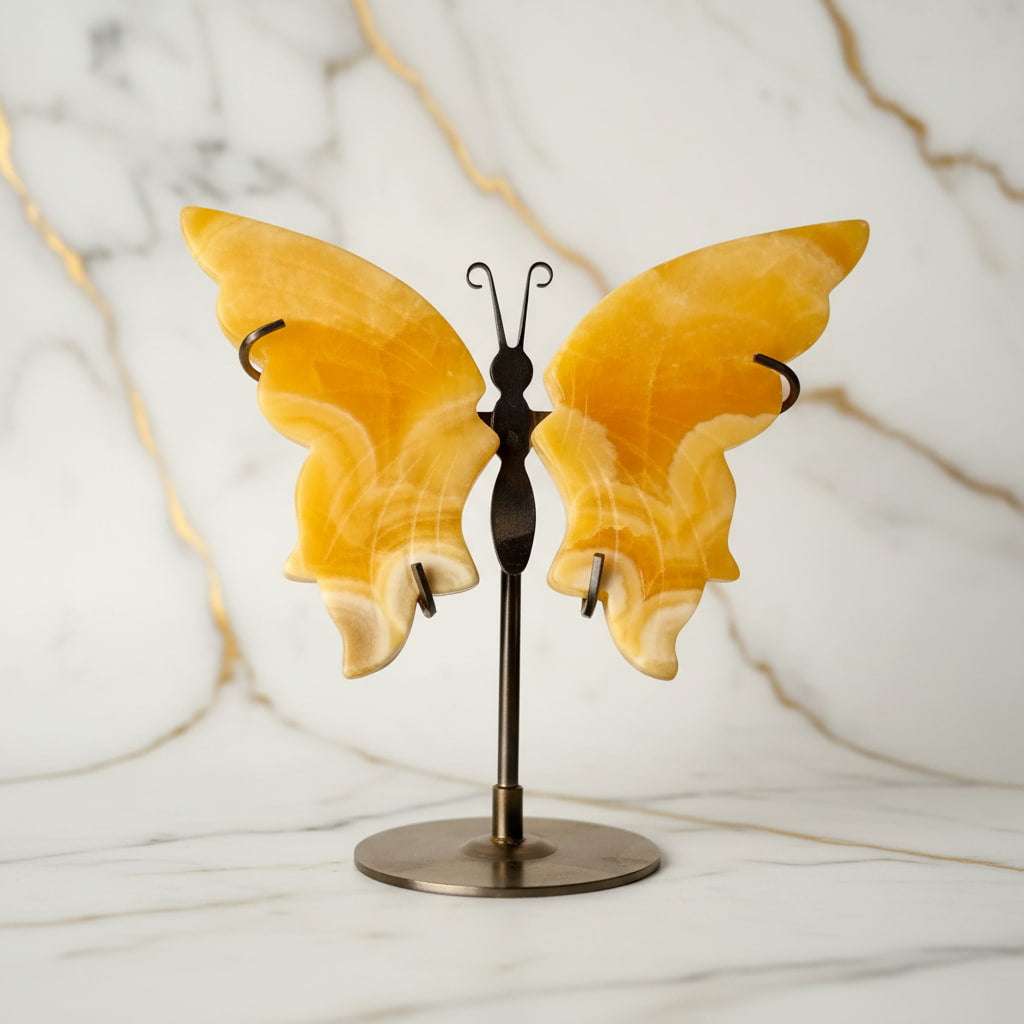 Calcit Schmetterling - Strahlend gelbe Flügel CrystalScents