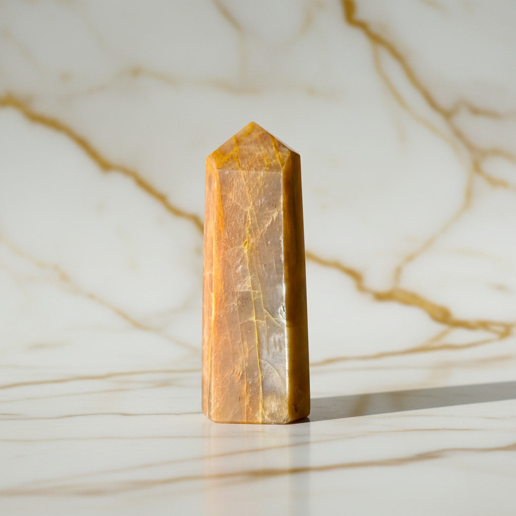 Mondstein Obelisk Orange – Wärme & Kraft JETZT sichern CrystalScents