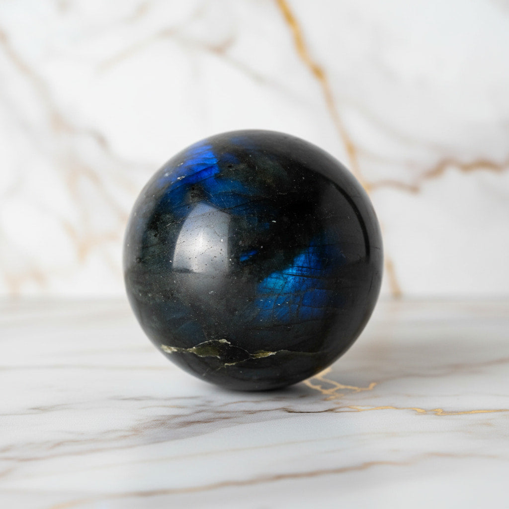 Labradorit Kugel – Meditation & Harmonie CrystalScents