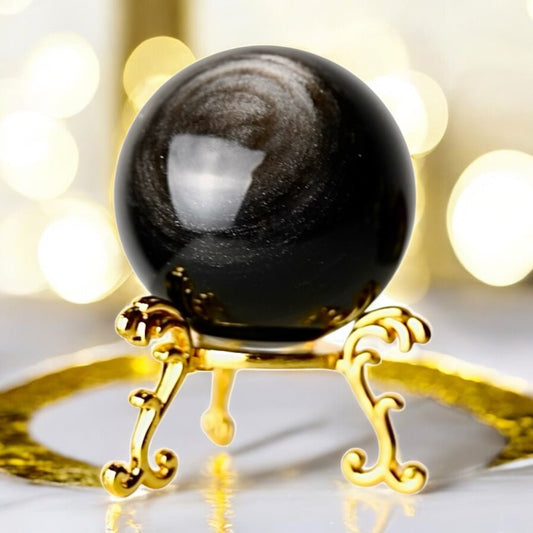 1 Silber Obsidian Kugel - CrystalScents