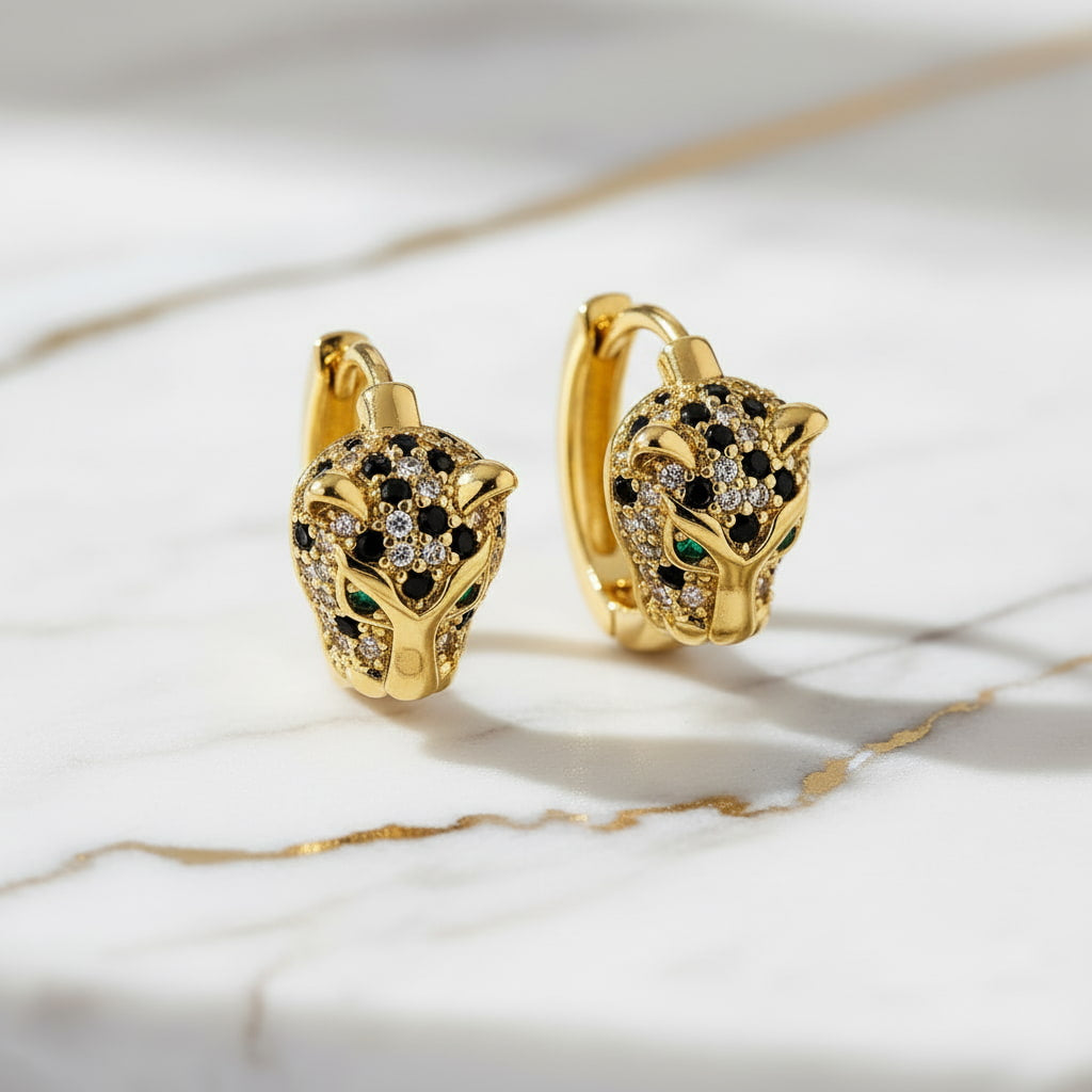 Kreolen mit glitzerndem Leoparden-Design CrystalScents
