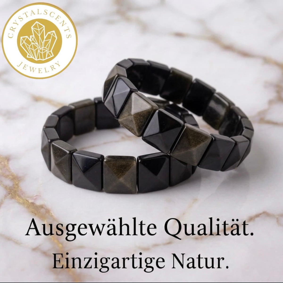 Gold Obsidian Armband - Magische Tiefe