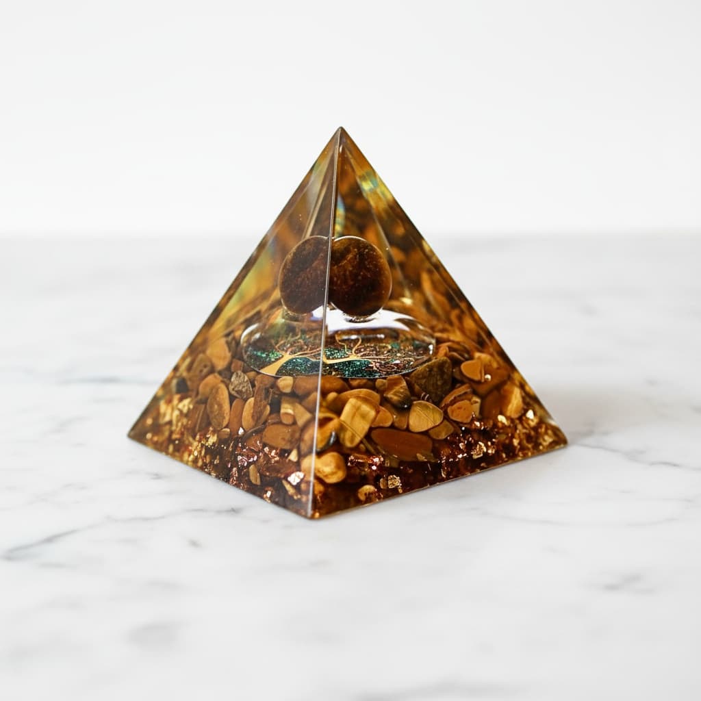 Tigerauge Orgonit Pyramide - Stabilität & Schutz