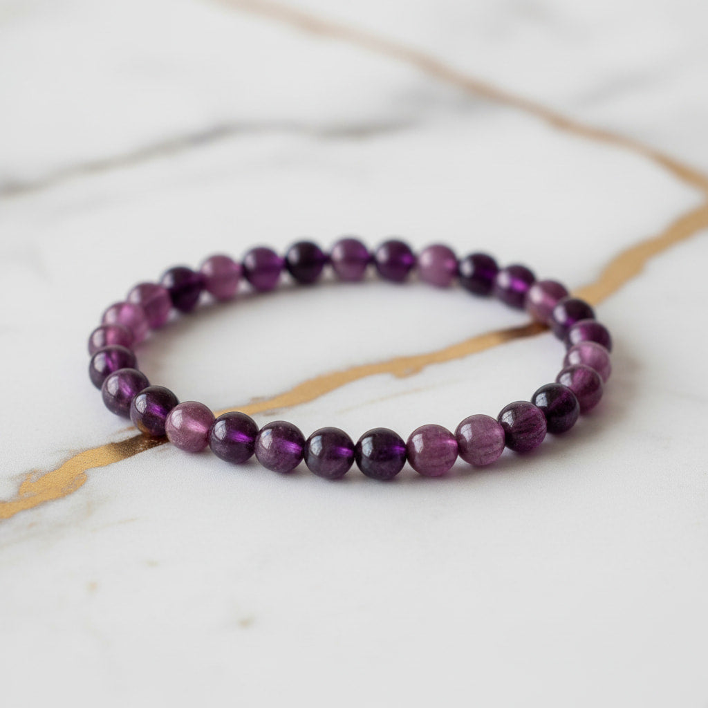 Lepidolith Kugelarmband - Ruhe & Ausstrahlung CrystalScents