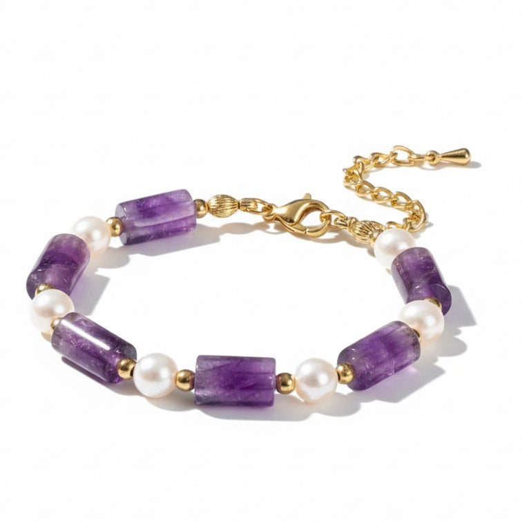 Amethyst Armband - Perlen & Naturstein