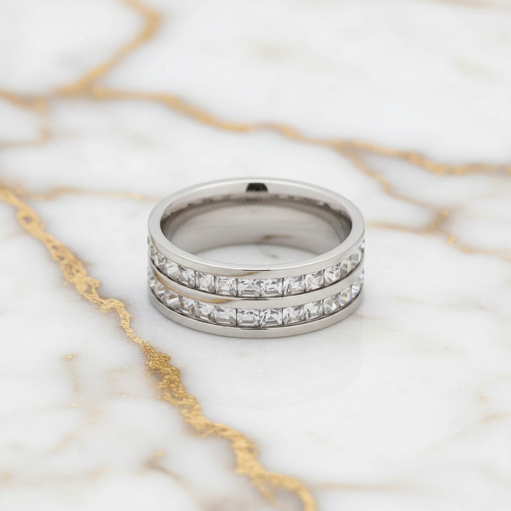 Ring Silber – mit zwei Strassreihen CrystalScents